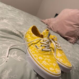 Vans Bright Yellow Floral Sneakers